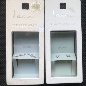 Sterling Silver Zirconia Stud Earrings